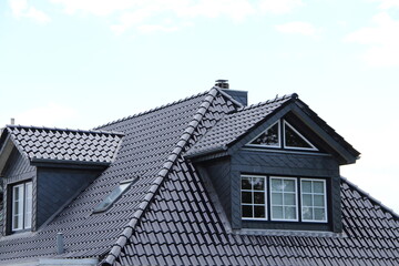 a new House with blue sky