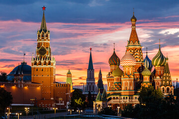 Evening Kremlin at sunset