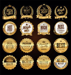 super sale golden retro badges and labels