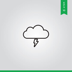 Storm icon vector. Cloud sign