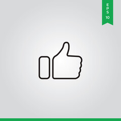 Thumbs up icon vector. Like sign