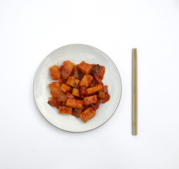 fried tofu in sweet and sour sauce