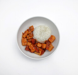 fried tofu in sweet and sour sauce
