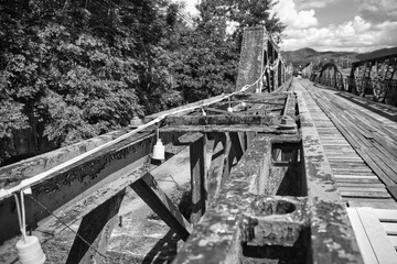 old war railway bridge in the forest