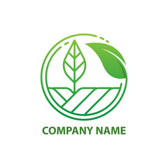 Green Nature Farm Logo Design Template.