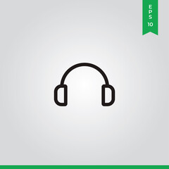 Headphones icon vector. Headset sign