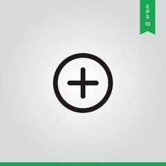 Plus icon vector. Add sign