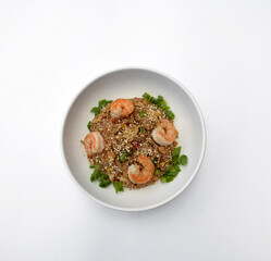 fried rice with shrimps. wok food