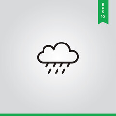 Rain icon vector. Cloud sign