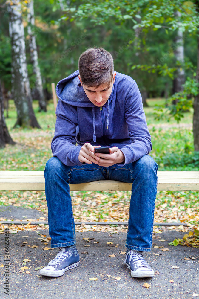 Canvas Prints young man with a phone