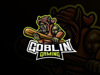 Goblin mascot sport logo design