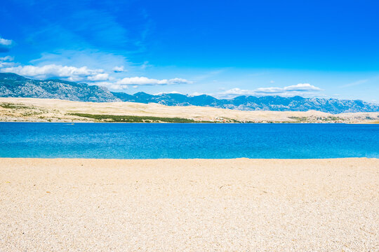 Croatia, beautiful sand Zrce beach on Pag island
