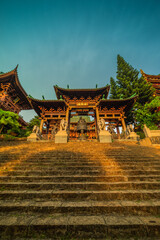 Obraz premium Minh Thanh pagoda, a majestic Buddhist architectural structure in Pleiku city in Pleiku city, Gia Lai province (Central Highland of Vietnam)