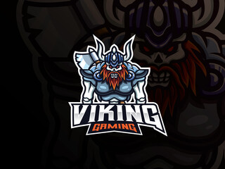 Viking skull mascot sport logo design