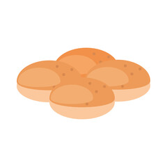 bread menu bakery food product flat style icon