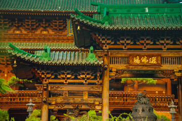 Obraz premium Minh Thanh pagoda, a majestic Buddhist architectural structure in Pleiku city in Pleiku city, Gia Lai province (Central Highland of Vietnam)