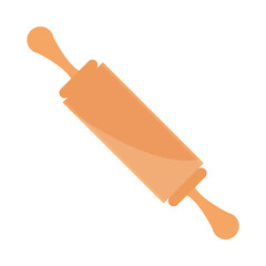 bread roller pin menu bakery food equipment flat style icon