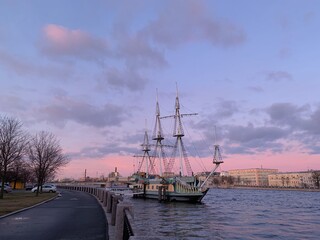 sailing ship in the harbor