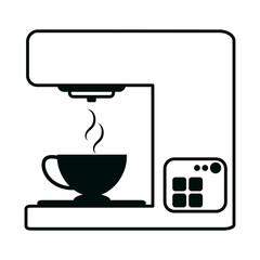 coffee machine beverage appliance linear style icon