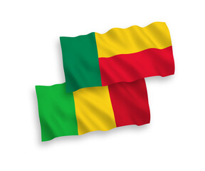 Flags of Mali and Benin on a white background