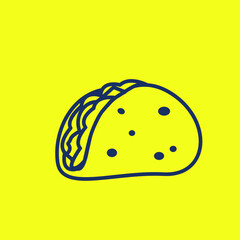 Taco Outline Vector Design for Icon, Symbol, and Logo. EPS 10 Editable Stroke
