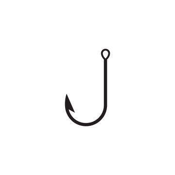 Fishing hook icon design template vector
