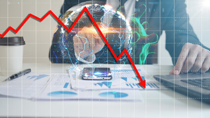 economic impact concept image. viral disease epidemic