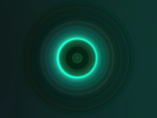 Abstract Radial Motion Blur on an emerald background. Glowing green circle on a dark background. Background for modern graphic design and text, label design, textile, clothing or brochure.