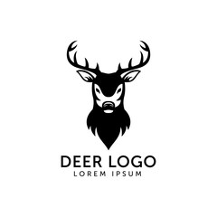head deer logo design vector illustration modern