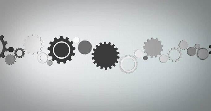 Missing gear is added and drives the machine. Symbolic animation for the missing part. Gears are driven. Solution. Digital loop animation with luma matte.
