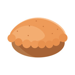 bread pie tasty menu bakery food product flat style icon