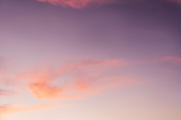 Beautiful pink clouds, sky background.