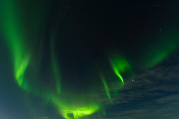 Northern lights in the night sky.
