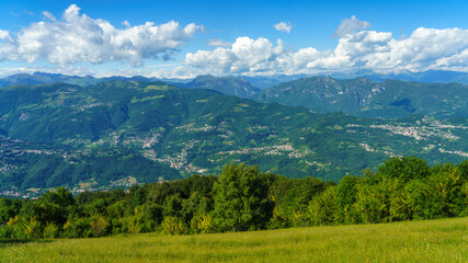 Naklejka na ściany i meble Mountain landscape at Valcava pass, in Lecco province