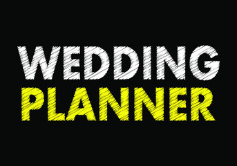 Obraz premium Wedding planner writing text on black chalkboard. vector illustration
