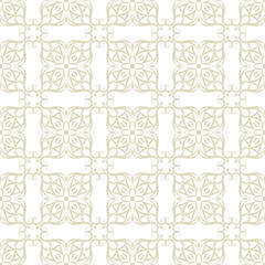Floral seamless pattern. Light olive design on white background