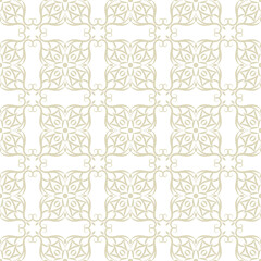 Floral seamless pattern. Light olive design on white background