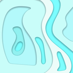 Obraz premium Abstract blue 3d paper cut background