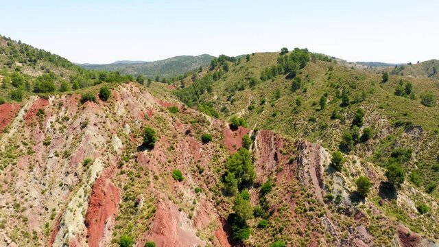 clay mountain aerial view in quesa valencia