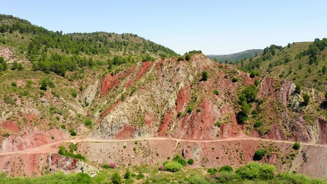 clay mountain aerial view in quesa valencia