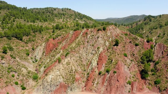 clay mountain aerial view in quesa valencia