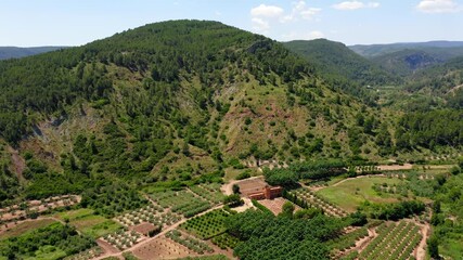 clay mountain aerial view in quesa valencia