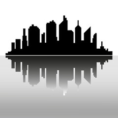 Vector city silhouette icon