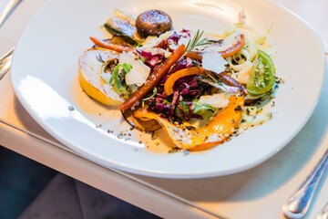 baked vegetable dish served in restaurant