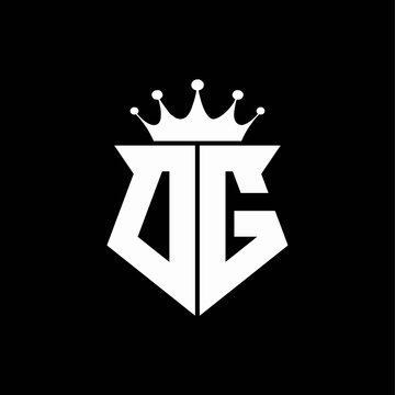 dg logo monogram shield shape with crown design template