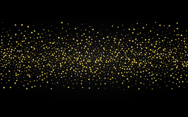 Gold Rain Abstract Black Background. Anniversary 