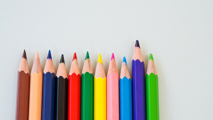 Close up colored pencils