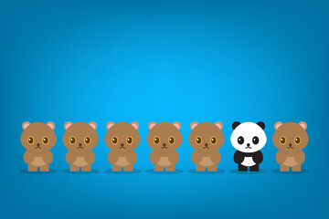 Think differently - Being different, standing out from the crowd -The graphic of panda also represents the concept of individuality , confidence, uniqueness, innovation, creativity.