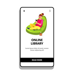 Online Library For Reading E-book In Phone Vector