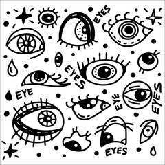 vector illustration of an eye. Eyes doodles